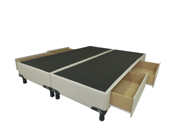 Base Sommier 2 Plazas Con Cajones 140x190 Ecocuero Champagne